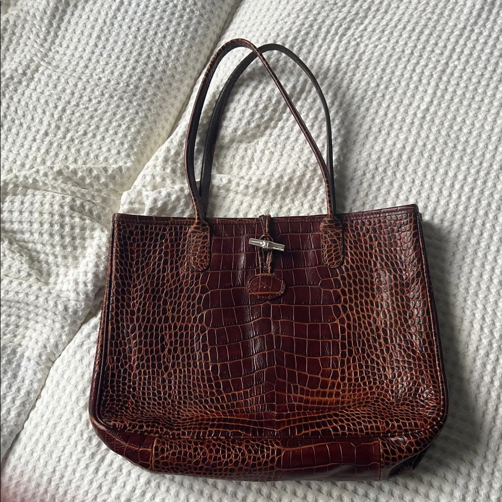 Longchamp croc embossed leather tote - Picture 2 of 11